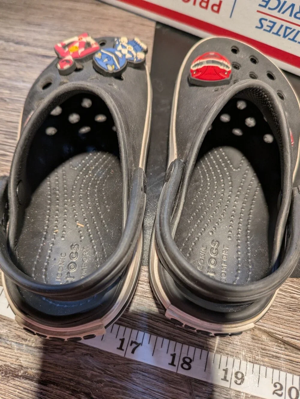 Crocs Toddlers Navy Blue W Power Ranger Jibbitz Size C9‎